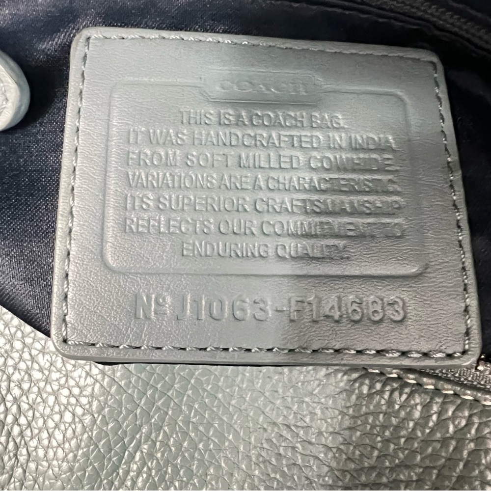 COACH (F14683) “Penelope” Sea Green Pebbled Leather Lunch Tote Bag - Picture 7 of 8